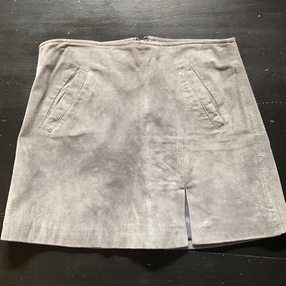 Real suede A-line skirt - Size 28 - Grey/Blue - Picture 4 of 11